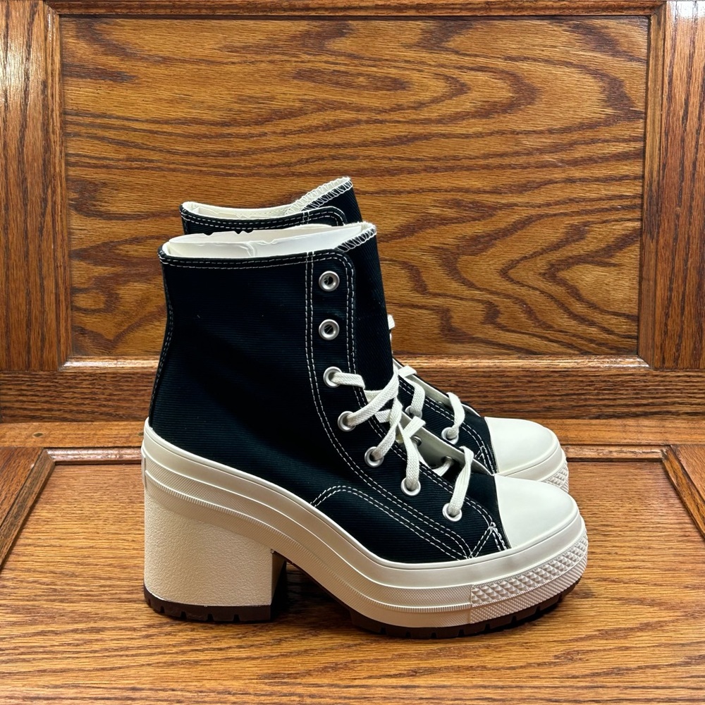 Converse Chuck 70 De Luxe Heel Hi Black Egret Heels - Picture 3 of 7